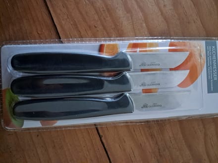 Ernesteo keukenmessen 3-delig - zwart - Schilmessen - 6cm lengte blad