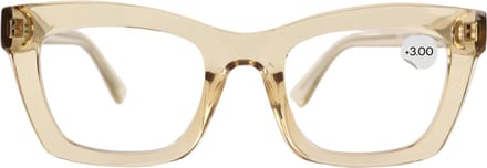 Montour Leesbril - FIENE - plus 3.00 - Vierkant Model - Beige - Dames - Heren - Unisex