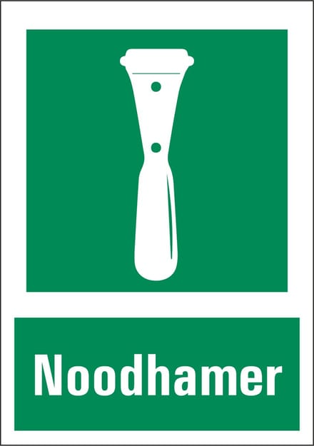 Noodhamer sticker met tekst 297 x 420 mm