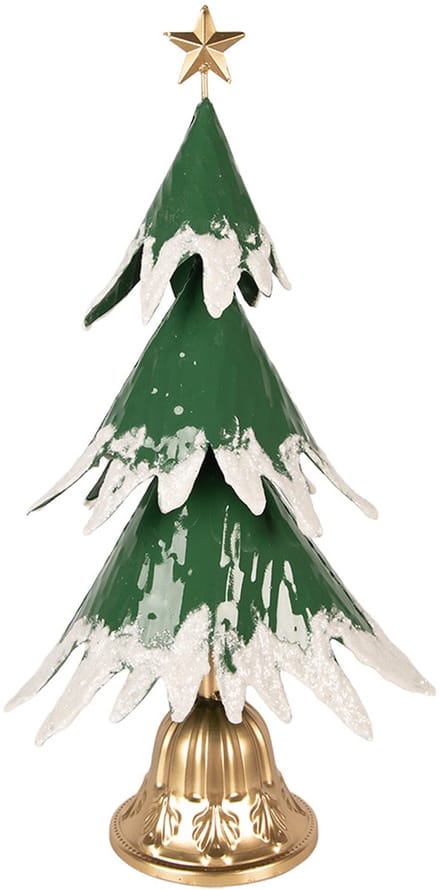 Clayre & Eef Kerstdecoratie Beeld Kerstboom 26x20x50 cm Groen Metaal