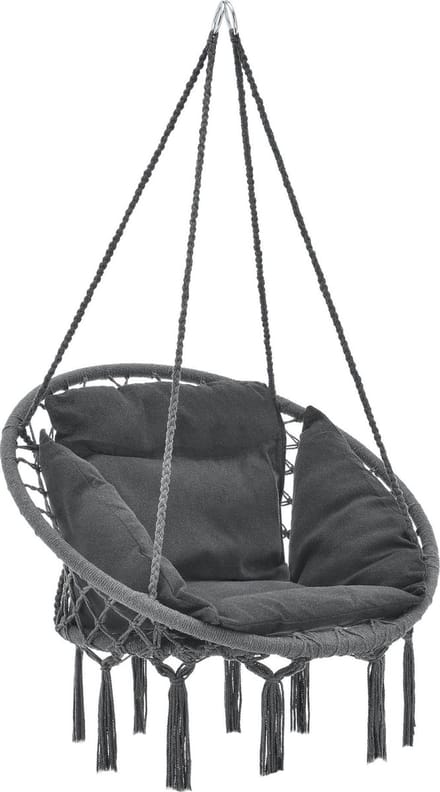 Hangstoel Kailua met kussen katoen max 150 kg donkergrijs