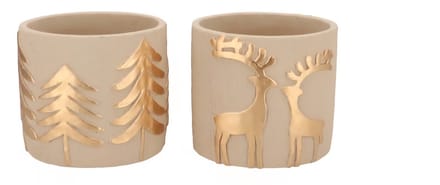 Goldie cozy sand xmas 9x9x8cm - set van 2