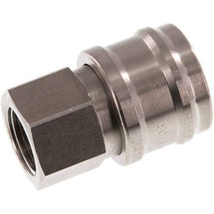 RVS DN 7.2 (Euro) Luchtkoppeling Snelkoppeling G 3/8 inch Binnendraad - CLS7-F-S-038