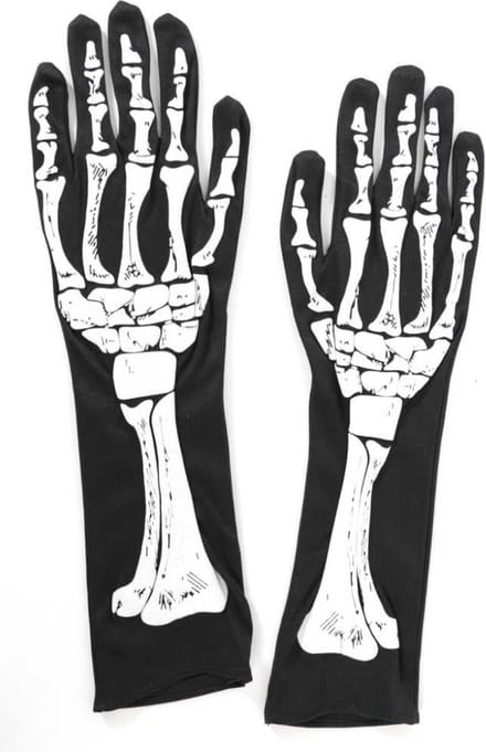 Handschoenen skelet - Zwart - one size