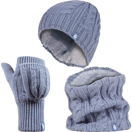 Heat Holders dameshoed, nekwarmer handschoenen set - Schemerig Blauw