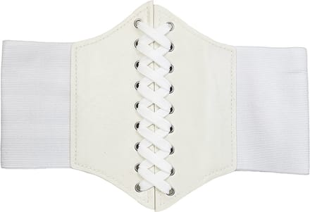 BamBella ® - Riem Maat Onesize - Wit Mode Body Gothic Goth taille riem zwart met Veter sluiting korset belt