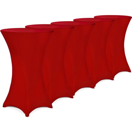 Statafelrok – 5 Stuks Ø 60-65cm Stretch - Bordeaux Rood