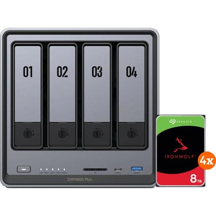 UGREEN NASync DXP4800 Plus + Seagate Ironwolf 8TB 4-Pack