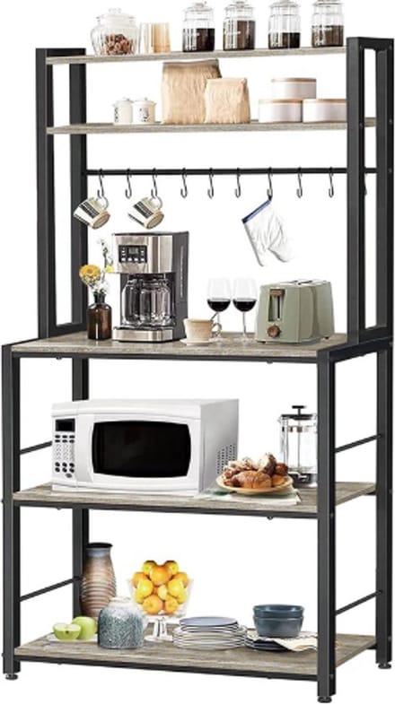 Hoppa! - Keukenbakkersrek - 5-laags - Greige - 84 x 40 x 161 cm (BxDxH)