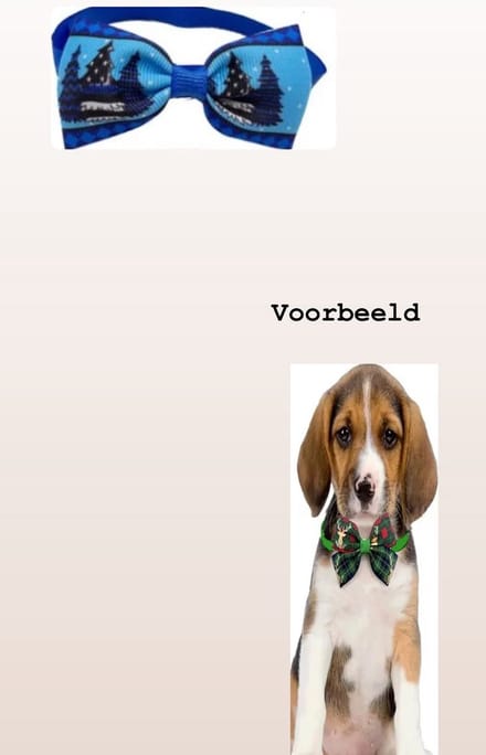 Akyol Vlinderstrik - Honden/Katten Strik - Bomen - Blauw