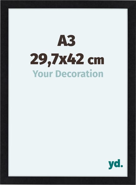 Your Decoration - Fotolijst A3 29,7x42 cm - MDF - Zwart Mat - Como