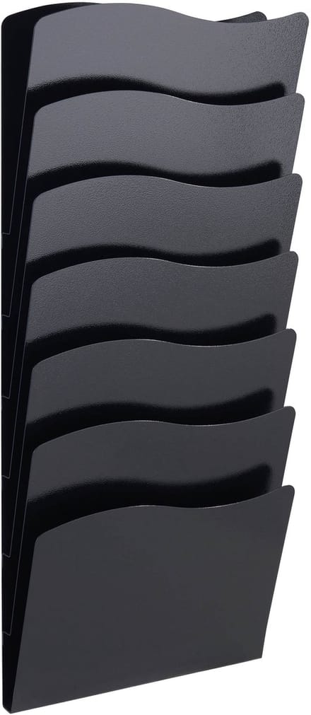 Zwarte Brochurehouder / Wandfolderhouder - Wand 7 x A4