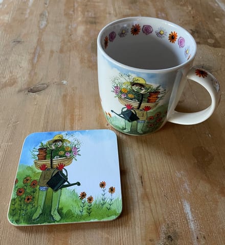 Alex Clark Mok & Onderzetter Set Bloementuin ~ Flower Garden