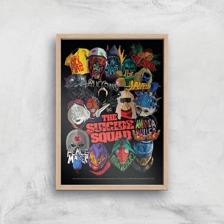 Suicide Squad Poster Giclee Art Print - A3 - Wooden Frame