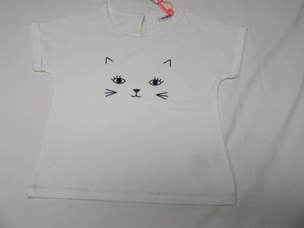 noukie's , meisjes , t-shirt korte mouw , wit , poes , 2 jaar 92