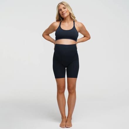 cfab - Naadloze zwangerschapsshorts met hoge taille - Marineblauw - 2XL