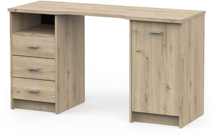 Bureau Mao - 48,40x132,20x73,90 Cm - Bruin/Kronberg Eik - CBA - Bureau - Bruin - Hout