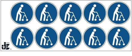 Mobiliteitsbeperking prioriteit sticker | 5 cm - 10 stuks per vel