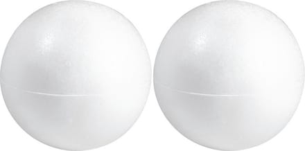 Piepschuim hobby vorm - 2x - bol - 15 cm - DIY knutsel figuren - halve schalen