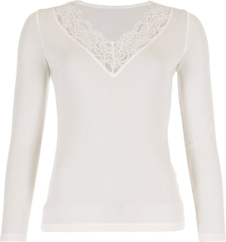 Ondershirt Pastunette Premium - Wit - Modal/Wol - Lange mouwen - Maat S