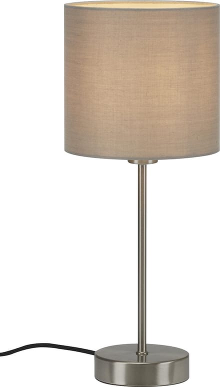 BRILONER Fabric - Tafellamp slaapkamer lamp - tafellampje incl. aan/uit schakelaar - E14 - 25 W - taupe - 38.5cm