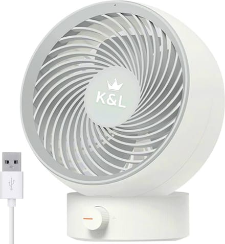 K&L Stille Ventilator - Tafelmodel - USB powered - Kantelbaar - Wit