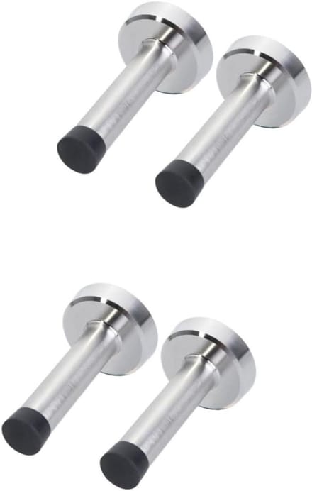 Deurbeschermers Set - Wandmontage Deurstopper - Muren Beschermen - Met Rubberen Bumper - 4 Stuks - Zilver