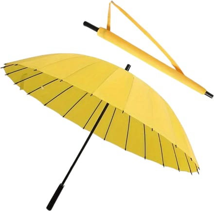 Nivard Moderne Golf Paraplu - Stormparaplu - Opvouwbaar - Windproof - Stormproef - UV Bescherming - Umbrella - Draagbaar - Geel