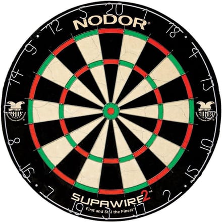 Dartbord met verstelbare nummerring en ophangset, zwart