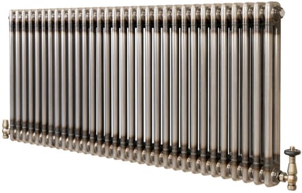 Kolomradiator - 2-kolom 600x1460 mm - ruw metaal - incl. kraan