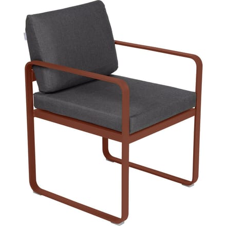 Fermob BELLEVIE fauteuil voor de eethoek - 20 okerrood - A3 grafietgrijs