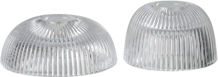 J-Line kaarshouder canele - glas - transparant - 2 stuks