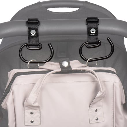 Dooky Buggy/Kinderwagen Haak groot 2 stuks - Zwart