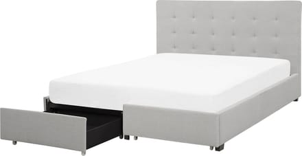 ROCHELLE - Tweepersoonsbed - Lichtgrijs - 160 x 200 cm - Polyester