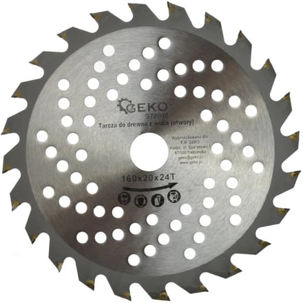 GEKO Cirkelzaagblad - 160 mm - 24T - Koelgaten - TCT
