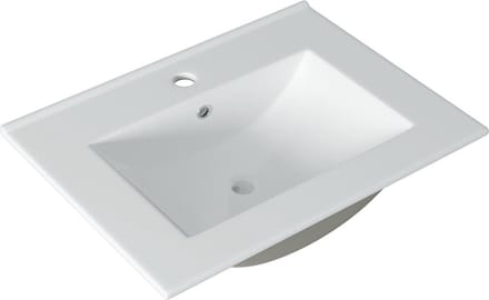Saniclass Vygo wastafel - 81x46x2cm - wasbak midden - 1 kraangat - glans wit