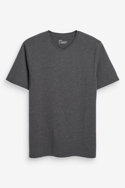Next - Heren - Onmisbaar T-shirt met V-hals en standaard pasvorm - Grijs