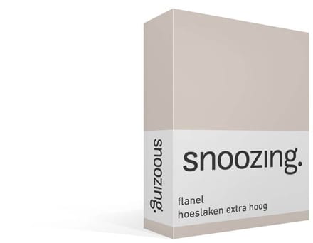 Snoozing flanel hoeslaken extra hoog - 200x200 cm - Extra breed - Zand