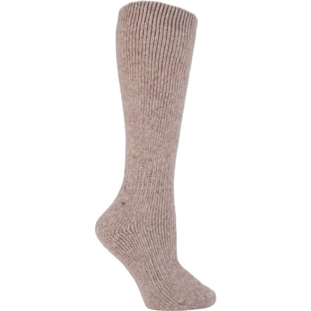 Dames extra lange 2,7 tog kniehoge wollen sokken - Beige