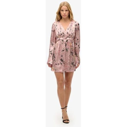 Korte jurk met uitlopende mouwen van jacquard voor dames Superdry