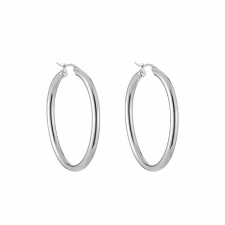Bijoutheek Oorringen Ovaal Zilver