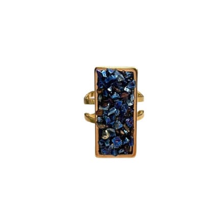 2 Love It - Crush of Gold - dames - ring - verstelbaar - blauw