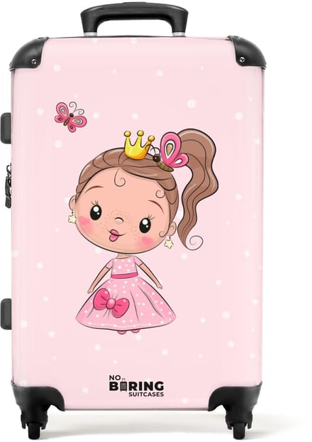 NoBoringSuitcases.com® - Kinderkoffer meisjes prinses - Reiskoffer kinderen groot - 20 kg bagage