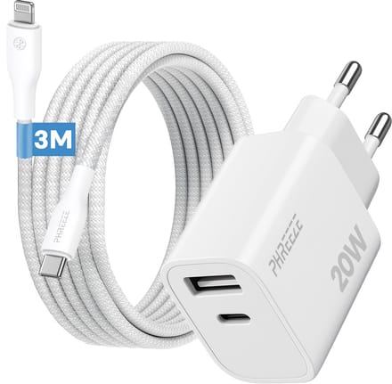 Phreeze usb c snellader 30w met kabel geschikt voor iphone 14 13 12 11 se - Power delivery oplader 3 meter