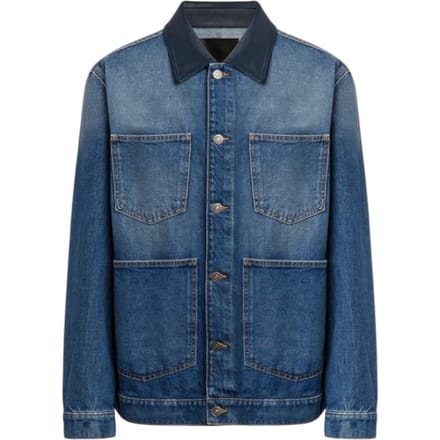 jassen man Dondup - normale jas in vaste dernim peper zout 13 oz - blauw
