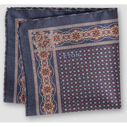 Eton Pochet Two-Face Wool Fantasy Navy / male