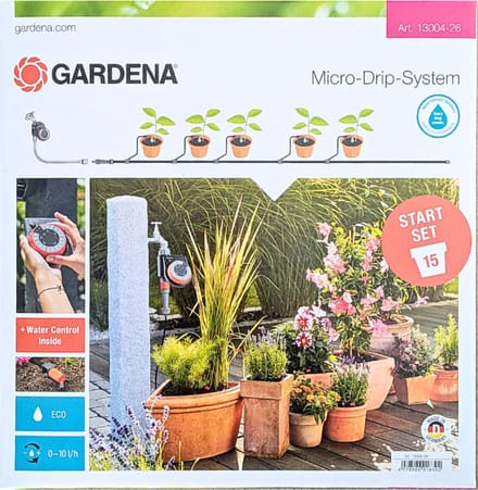 GARDENA Micro-Drip-System Startset 13004-26 – Automatische Besproeiing voor 15 Potten – Met Besproeiingscomputer