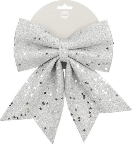 Kersthanger-kerstStrik zilver - l20xb24cm