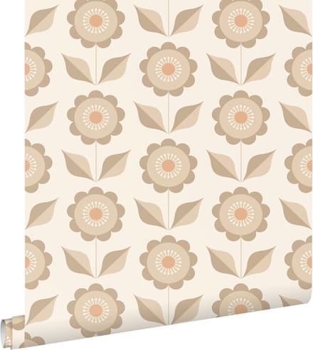 ESTAhome behang bloemen beige - 50 x 900 cm - 130976