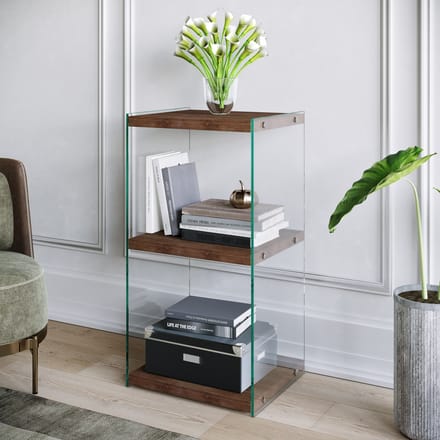 Boekenkast - Stijlvolle Walnoot - 40x80x35cm - Duurzaam Dennenhout